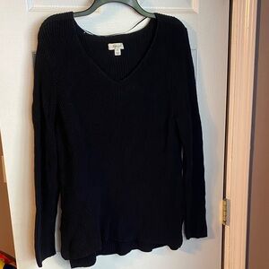 Style & Co. Black V-Neck Sweater